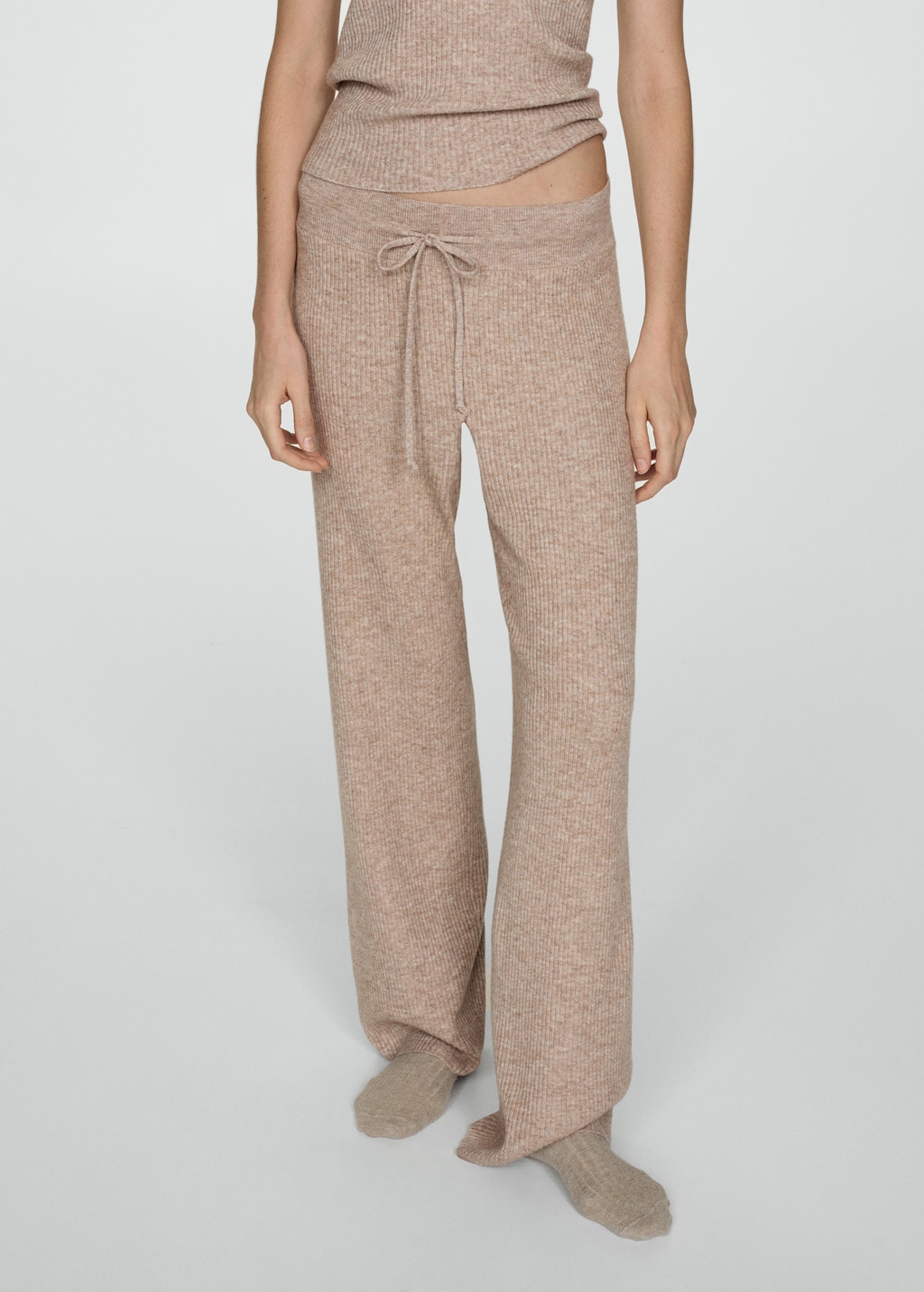 Fine rib-knit trousers - Medium plane