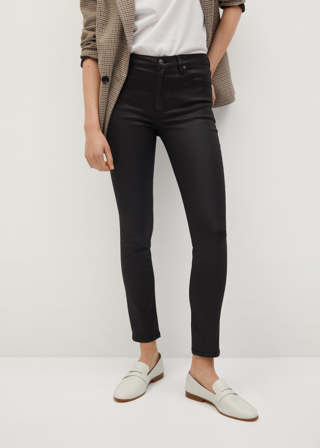 Coated Isa crop skinny jeans - Medium plane