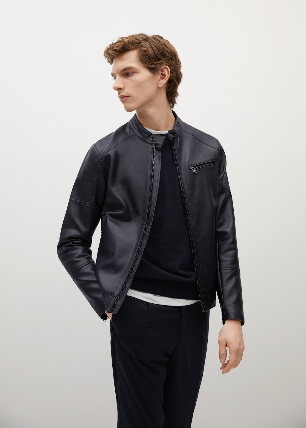 Faux-leather biker jacket - Medium plane