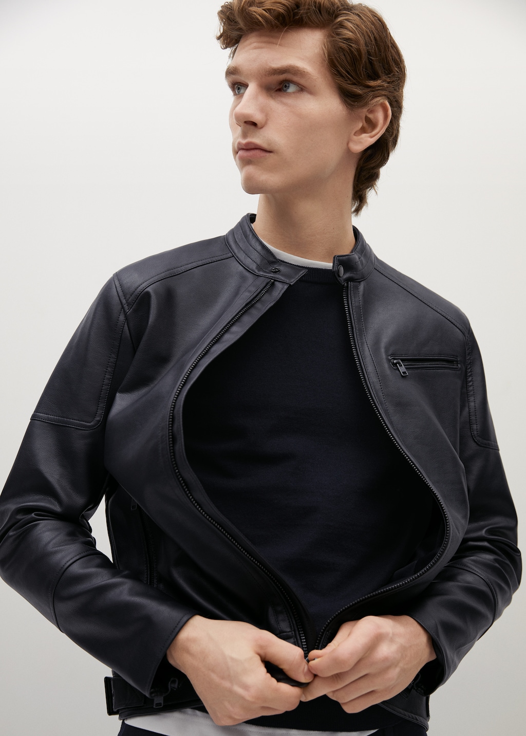 Faux-leather biker jacket - Details of the article 1