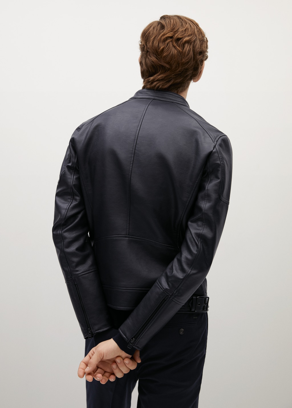 Faux-leather biker jacket - Reverse of the article