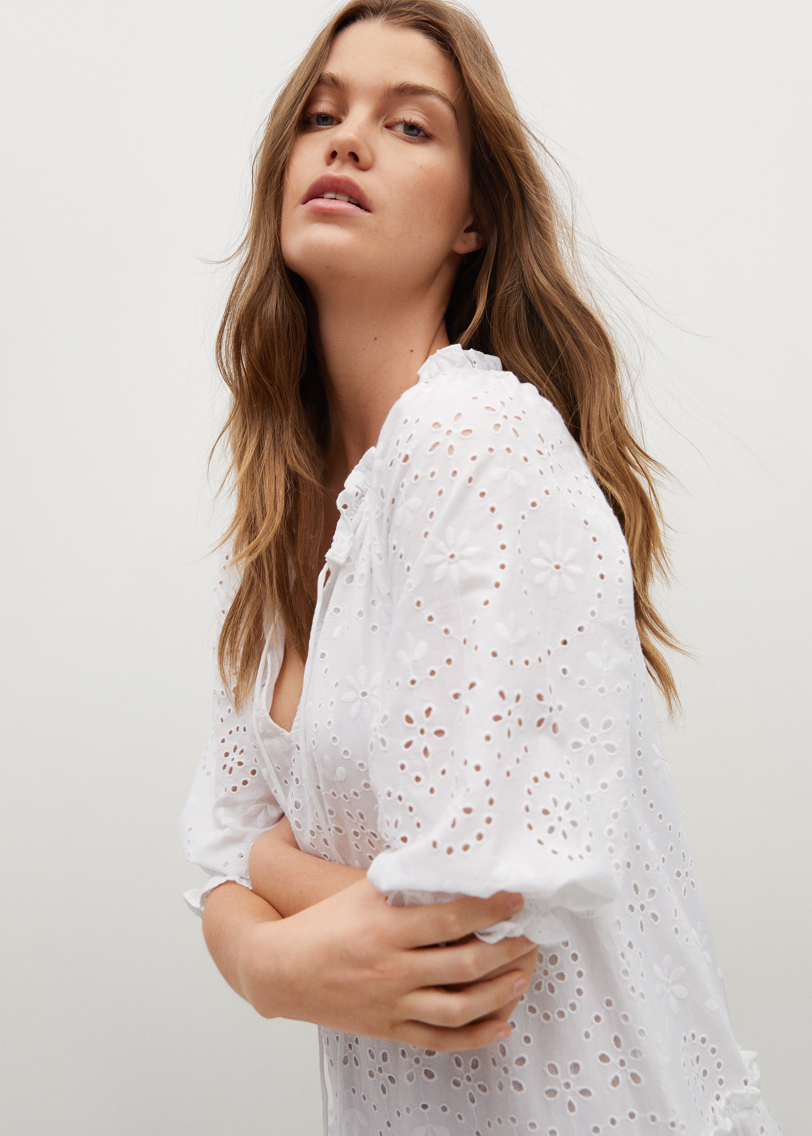 Broderie anglaise cotton dress - Details of the article 1