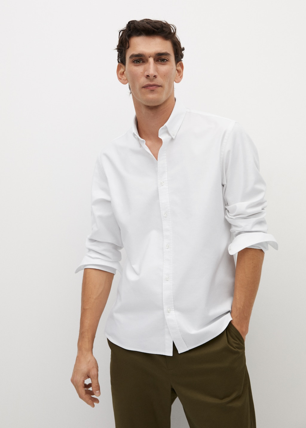 Regular fit Oxford cotton shirt - Medium plane