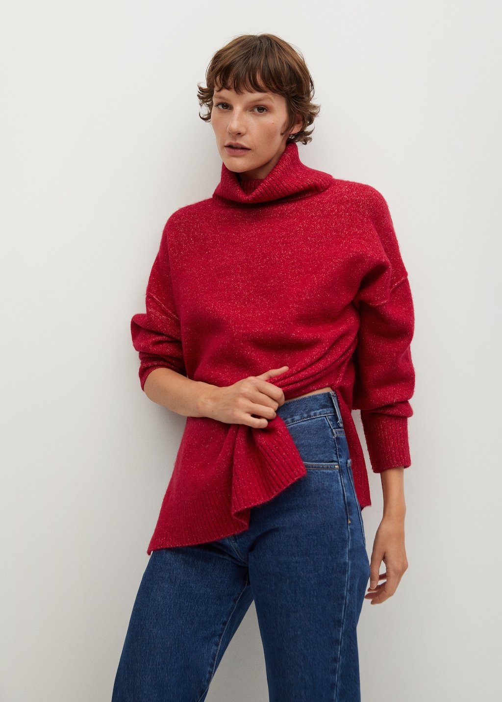 Jersey oversize cuello vuelto - Plano medio