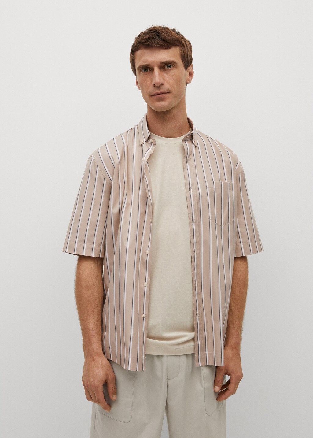 Regular-fit striped premium fabric shirt - Medium plane