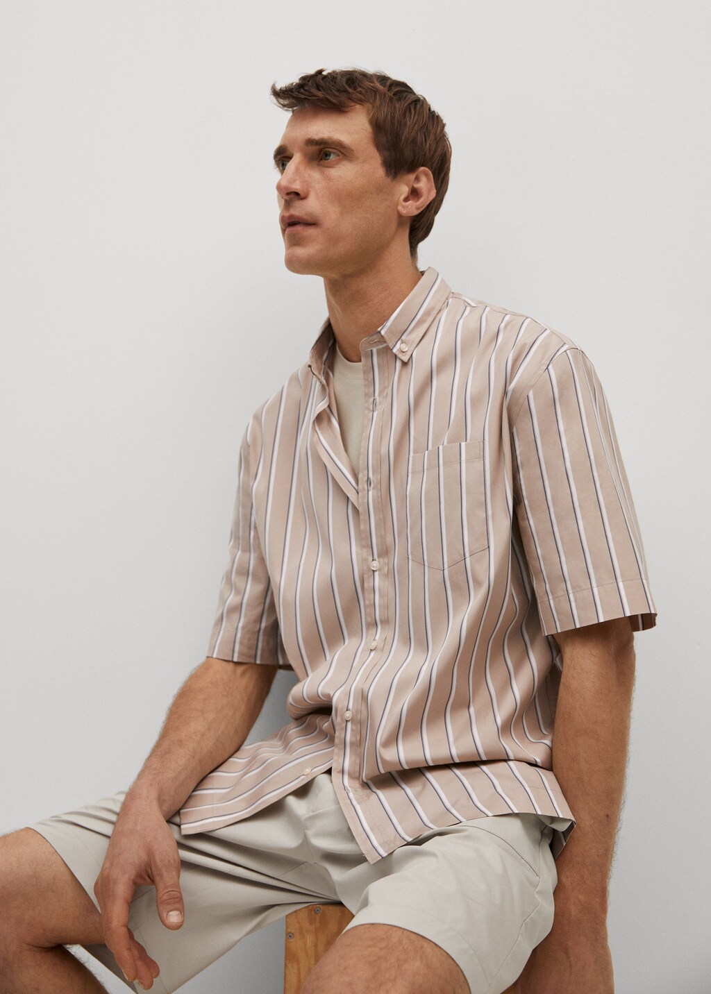 Regular-fit striped premium fabric shirt - Details of the article 2