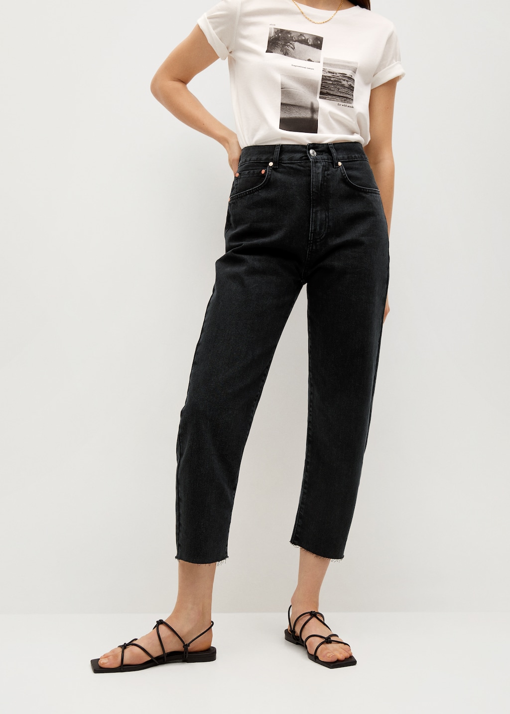 High-waist balloon jeans - Medium plane