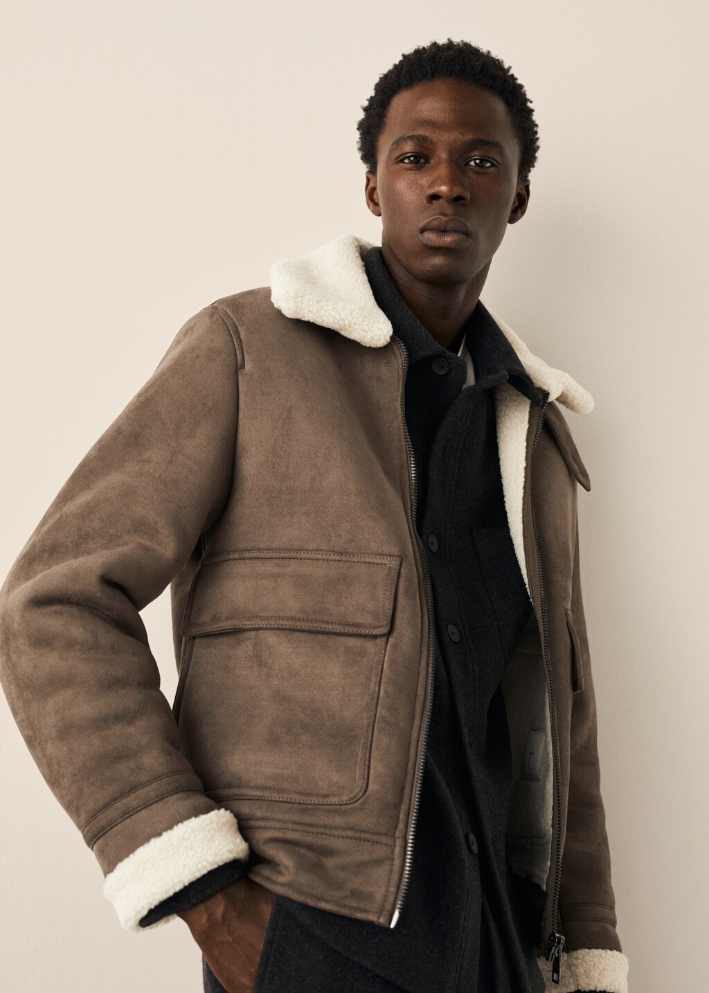 Shearling-lined aviator jacket - Details of the article 5