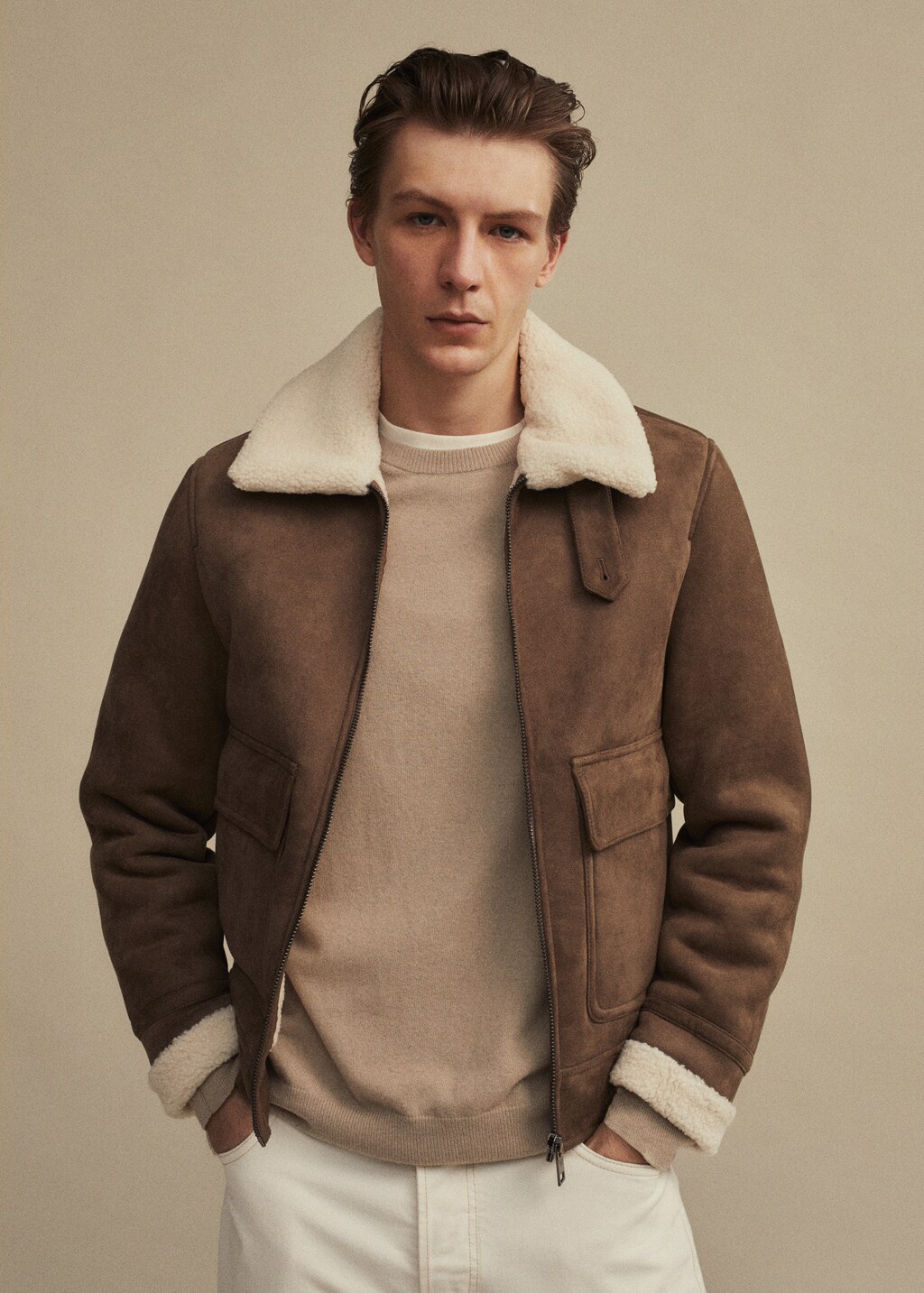 Shearling-lined aviator jacket - Details of the article 6