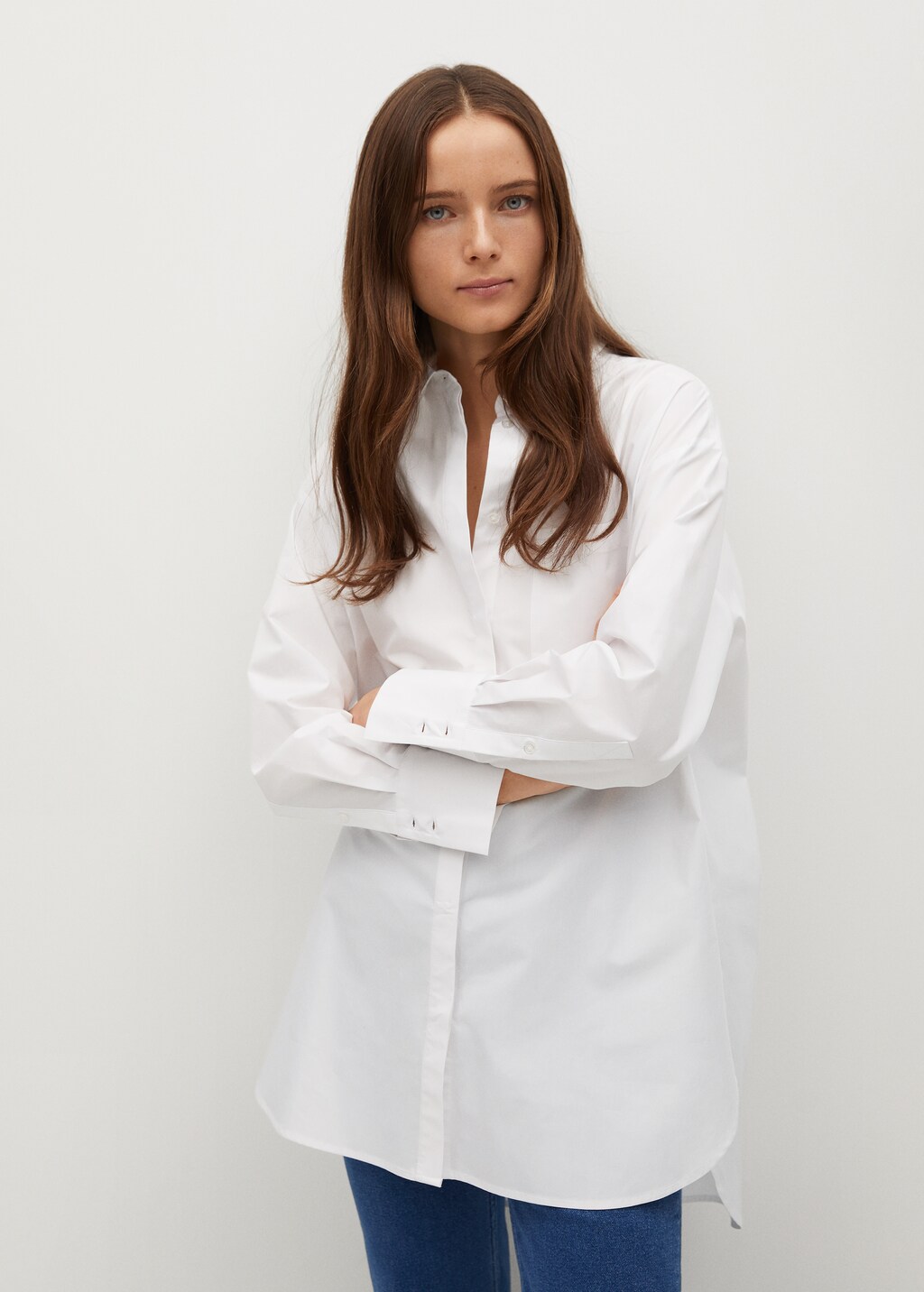 Oversize poplin shirt - Medium plane