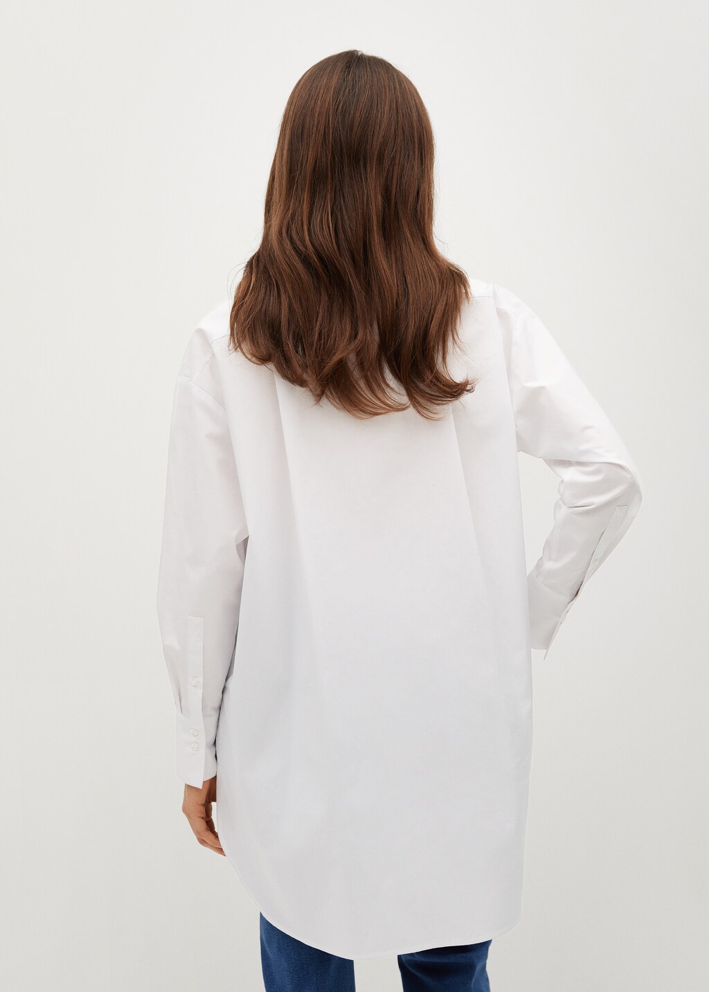 Oversize poplin shirt - Reverse of the article