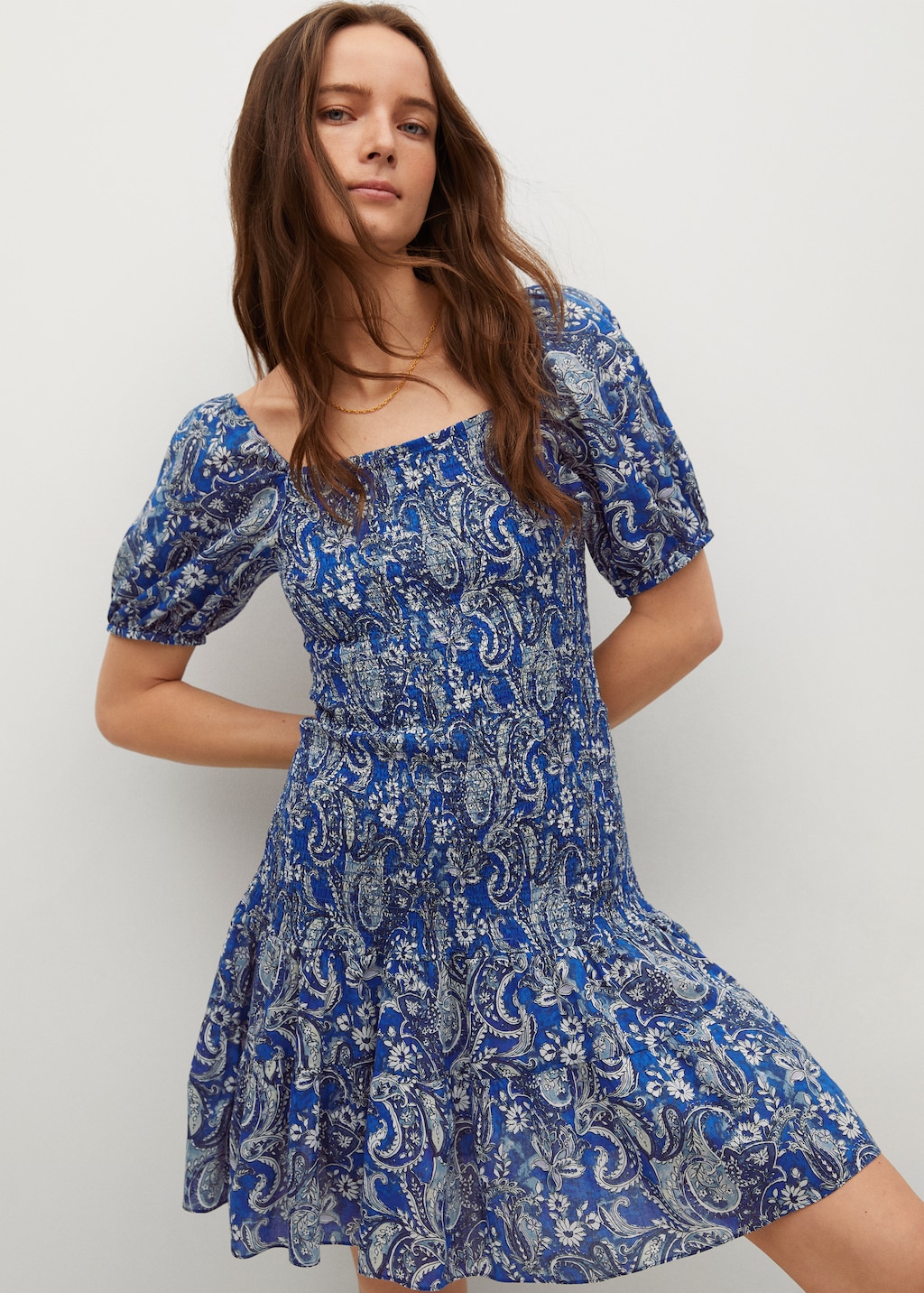 Printed Ruched Dress