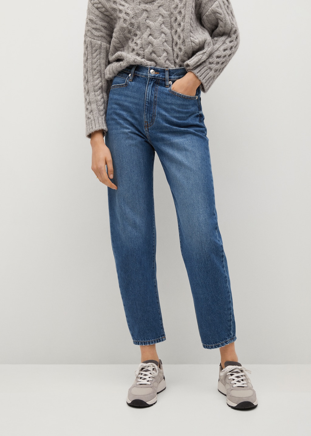 High-waist balloon jeans - Medium plane