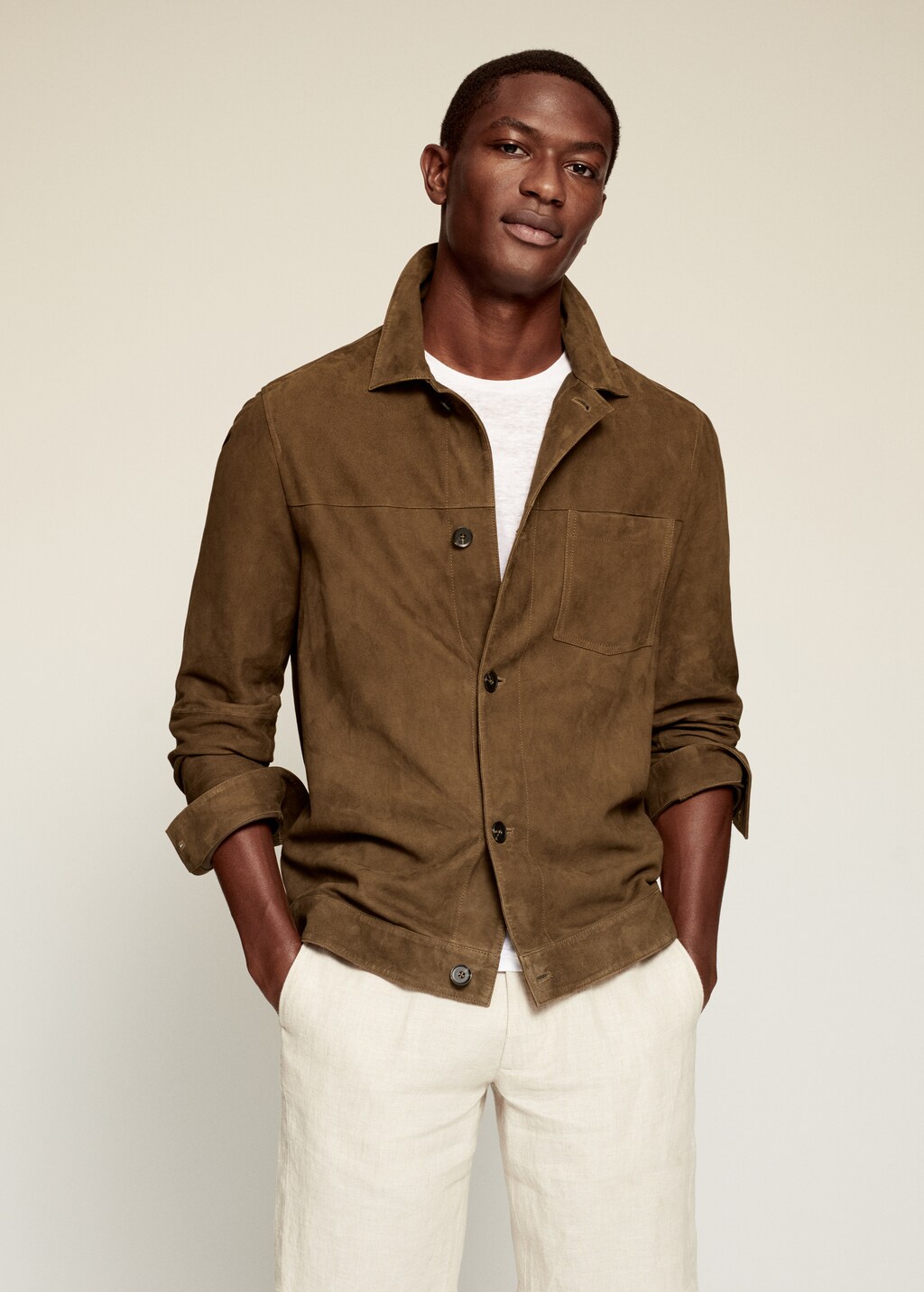 Suede overshirt with overshirt - Medium plane