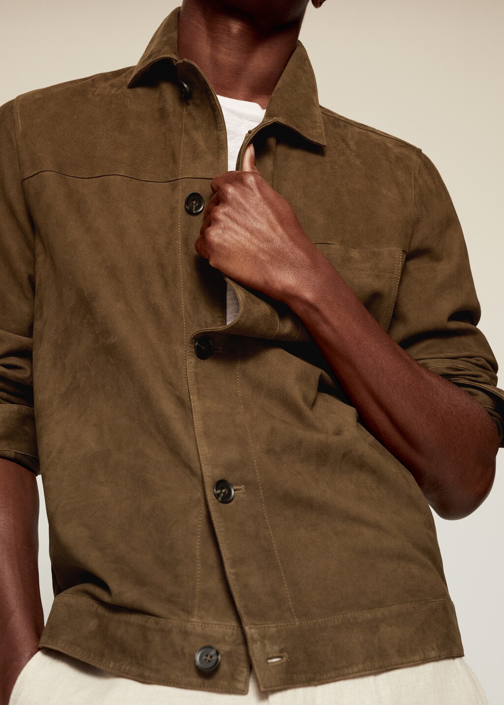 Suede overshirt with overshirt - Details of the article 4