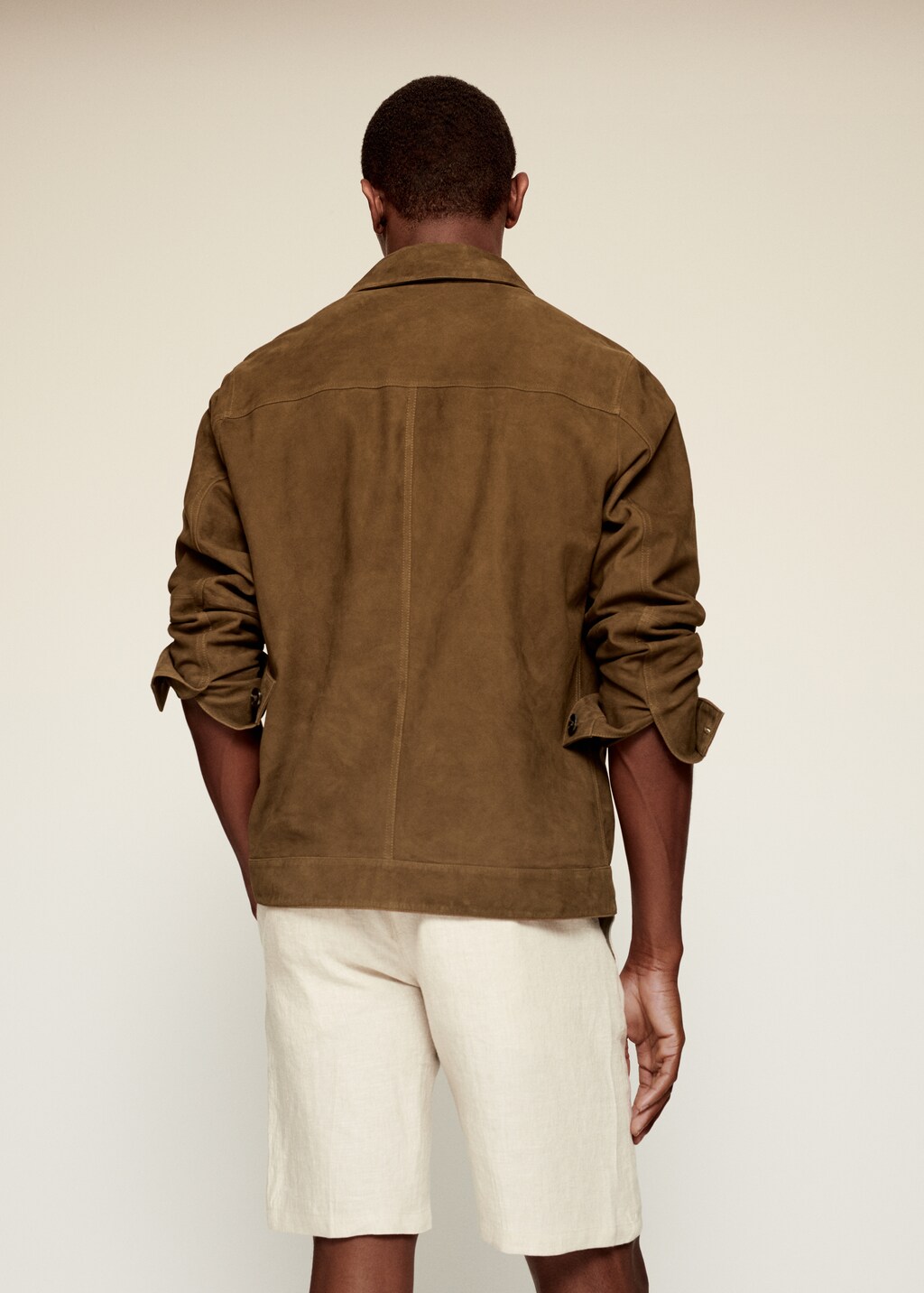 Suede overshirt with overshirt - Reverse of the article