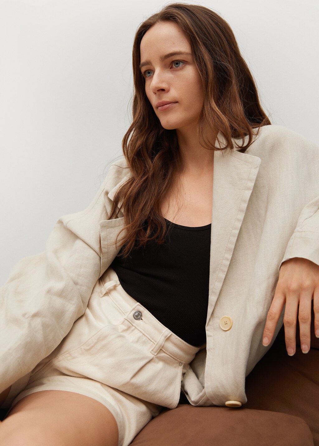 100% linen trench coat - Details of the article 3