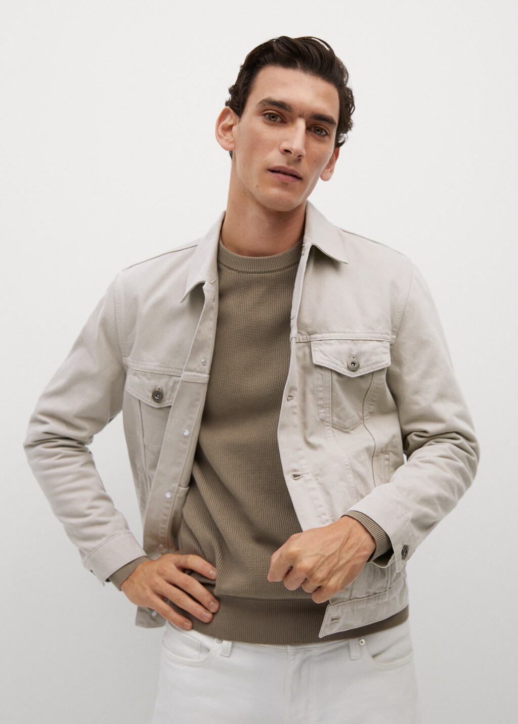 Beige denim jacket - Details of the article 1