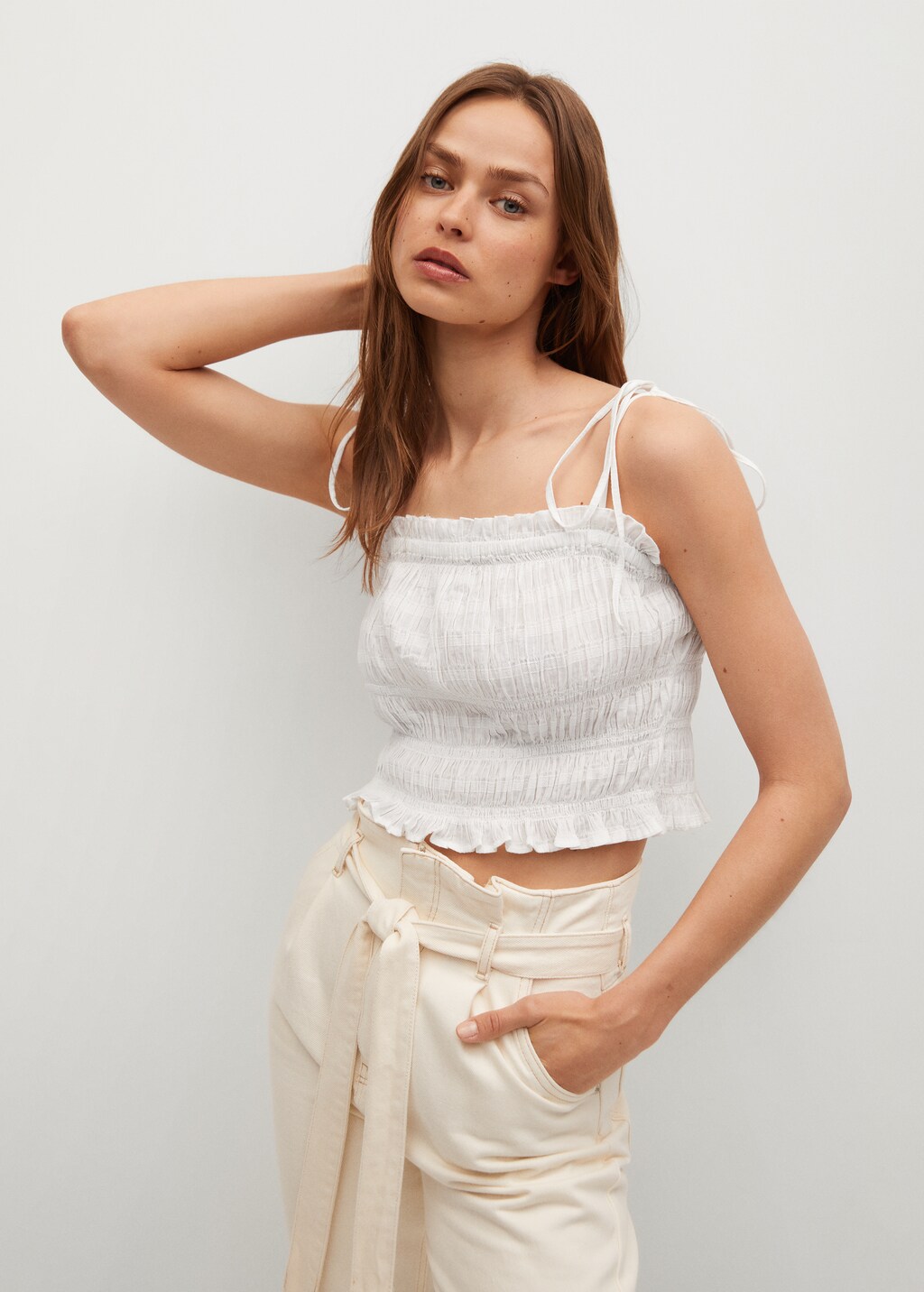 Draped crop top - Medium plane