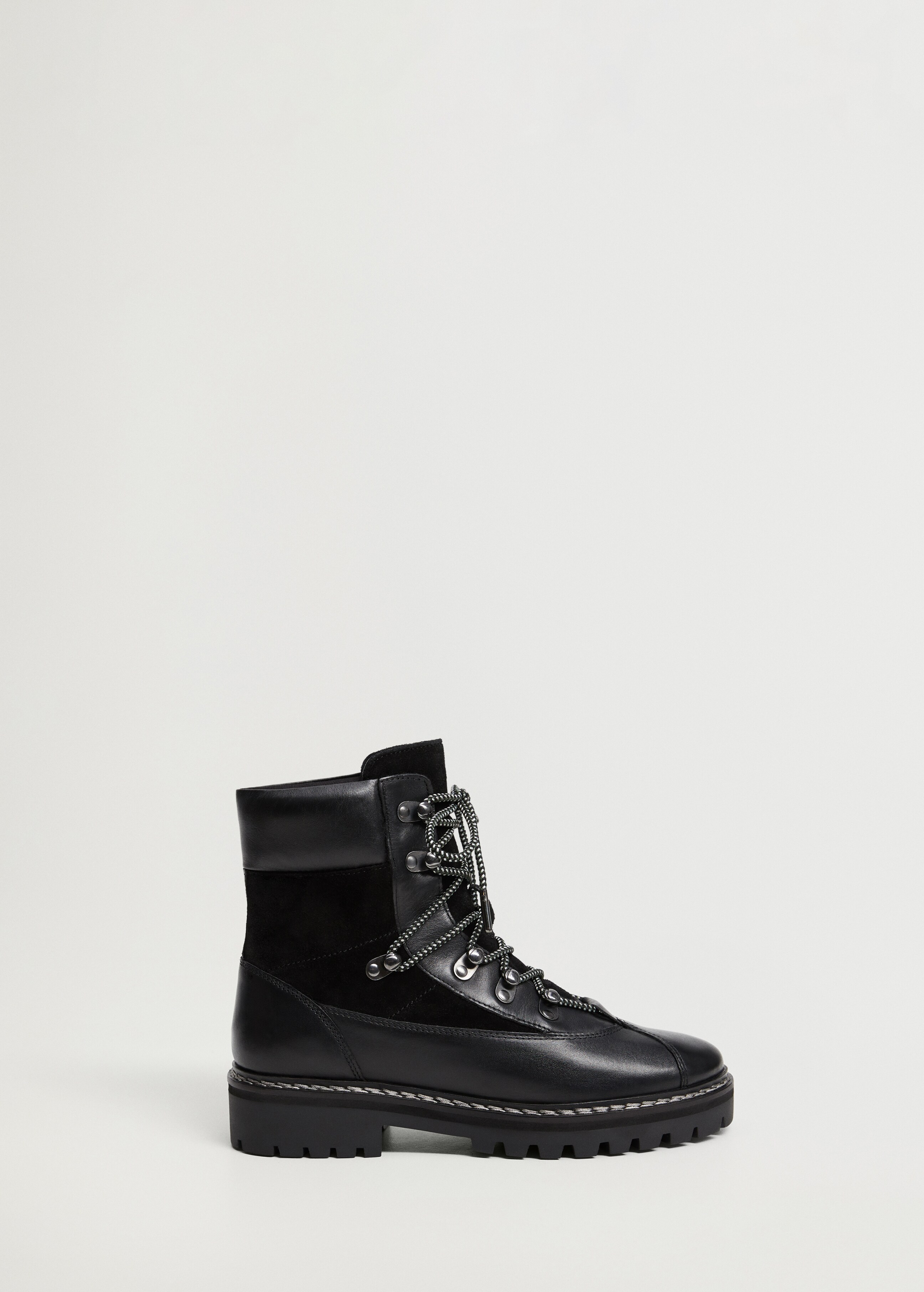 Contrast lace-up leather boots - Article without model