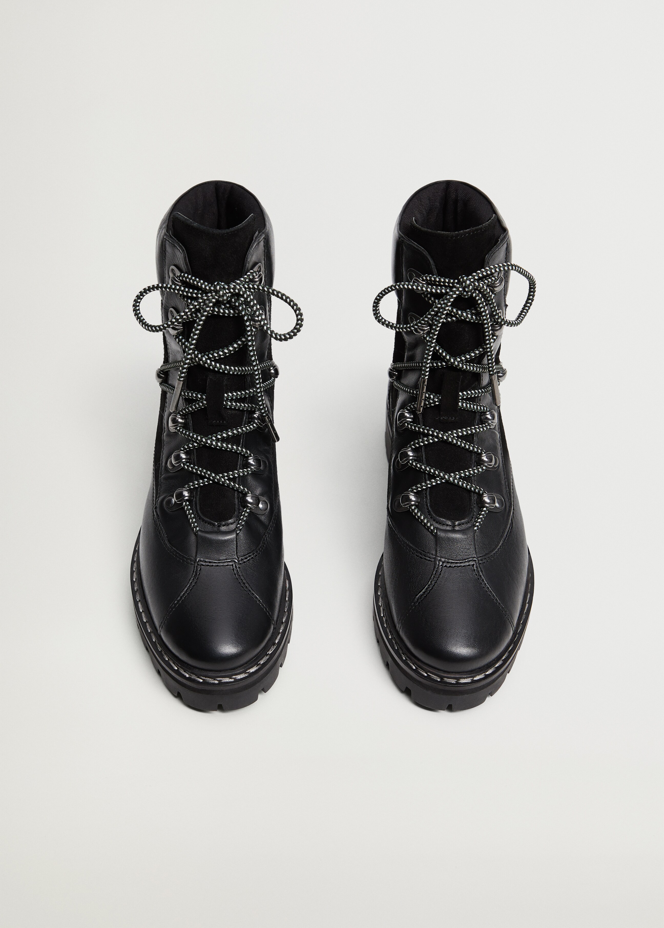 Contrast lace-up leather boots - Details of the article 4