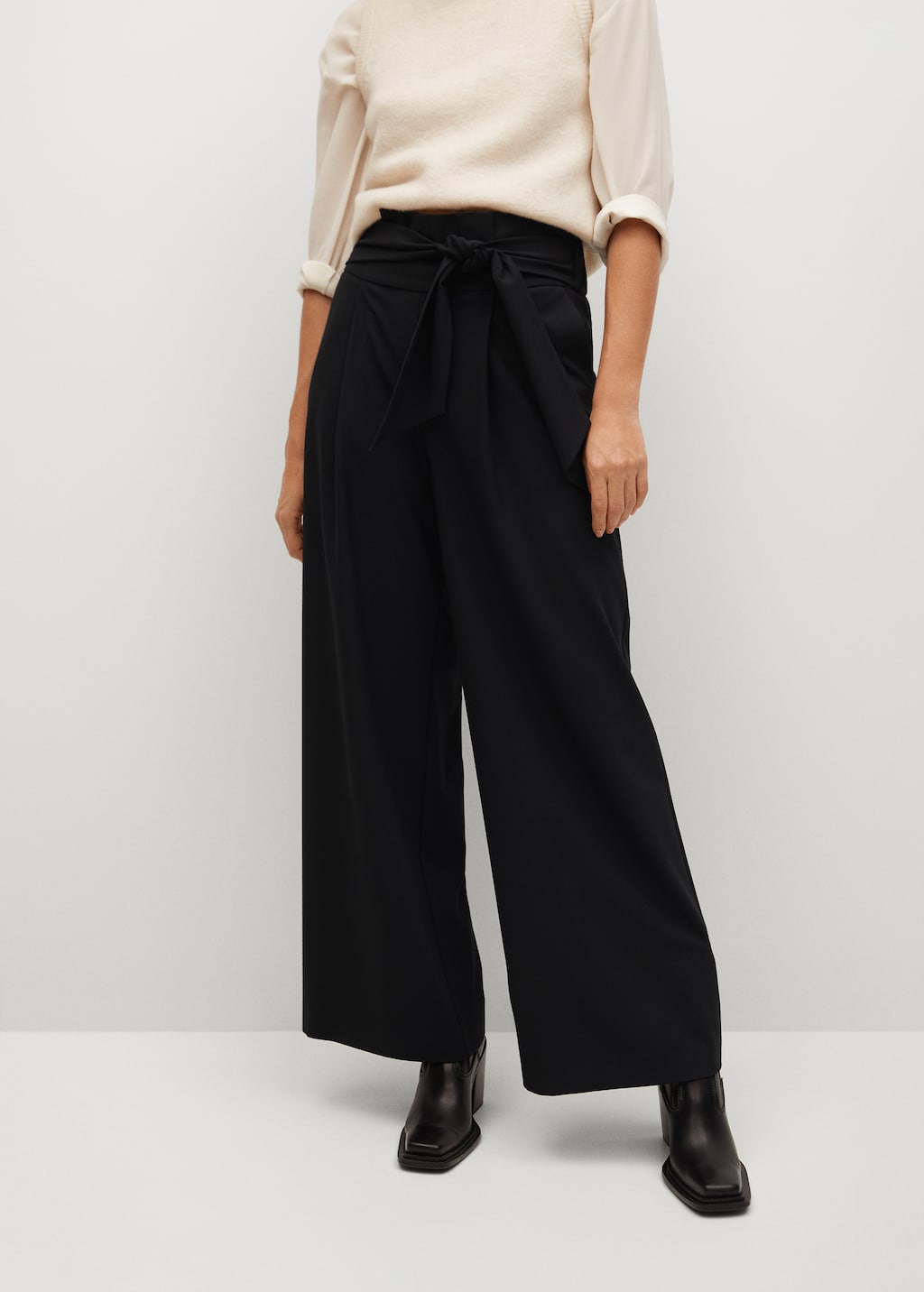 Belt palazzo trousers - Medium plane