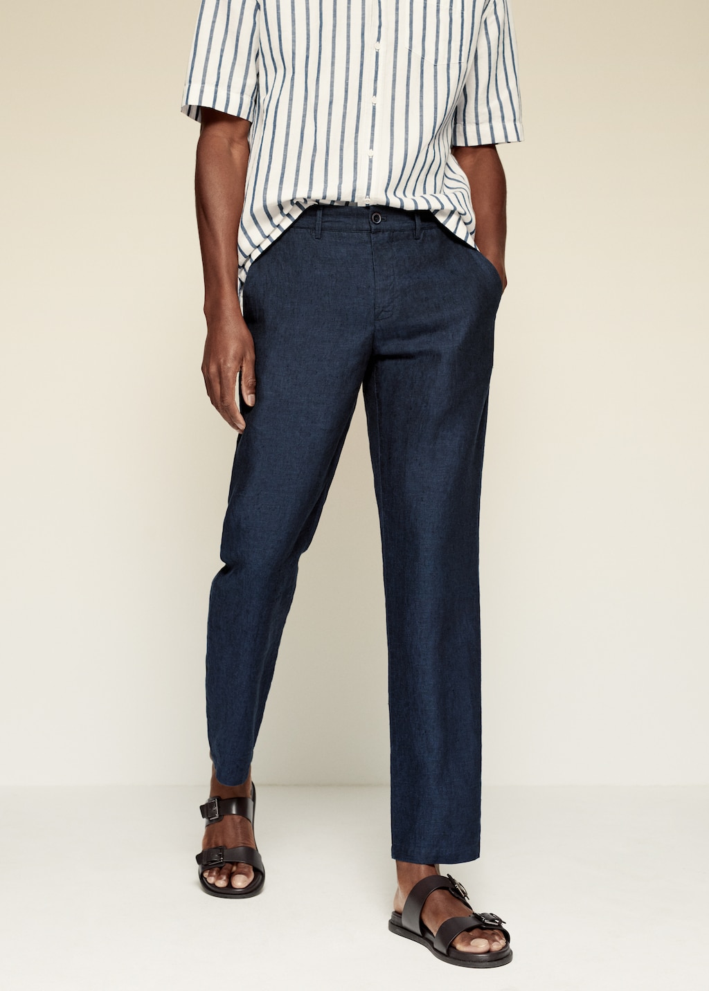 Slim fit linen pants - Medium plane