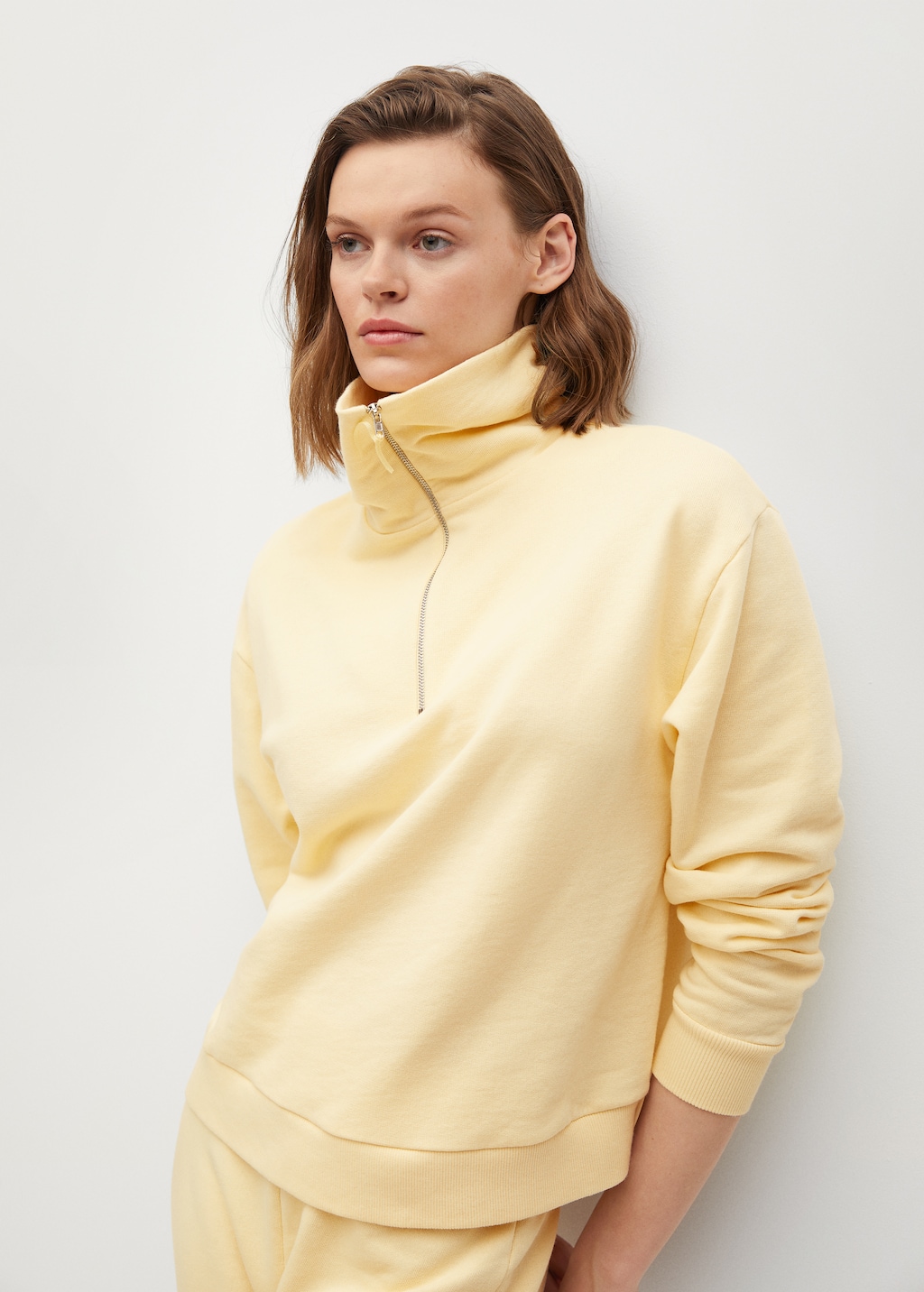 Funnel neck cotton sweatshirt - Medium plane