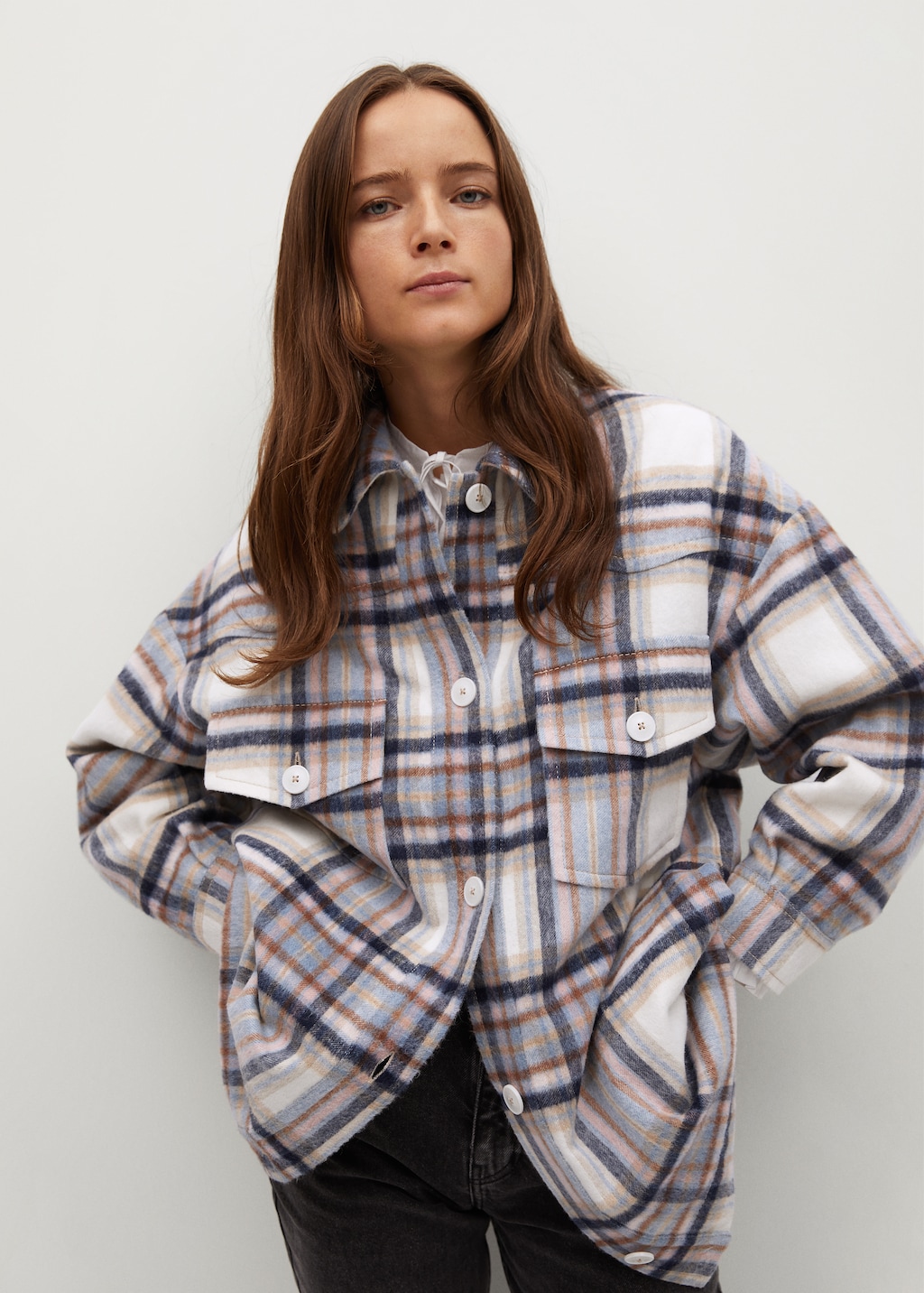 Oversized check overshirt - Medium plane