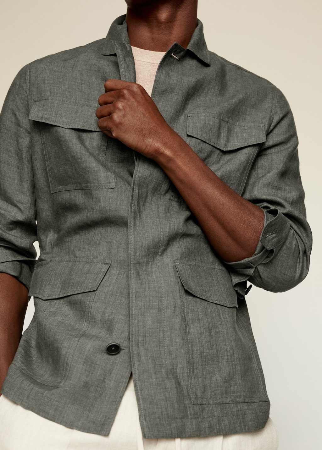 100% linen saharan jacket - Details of the article 2