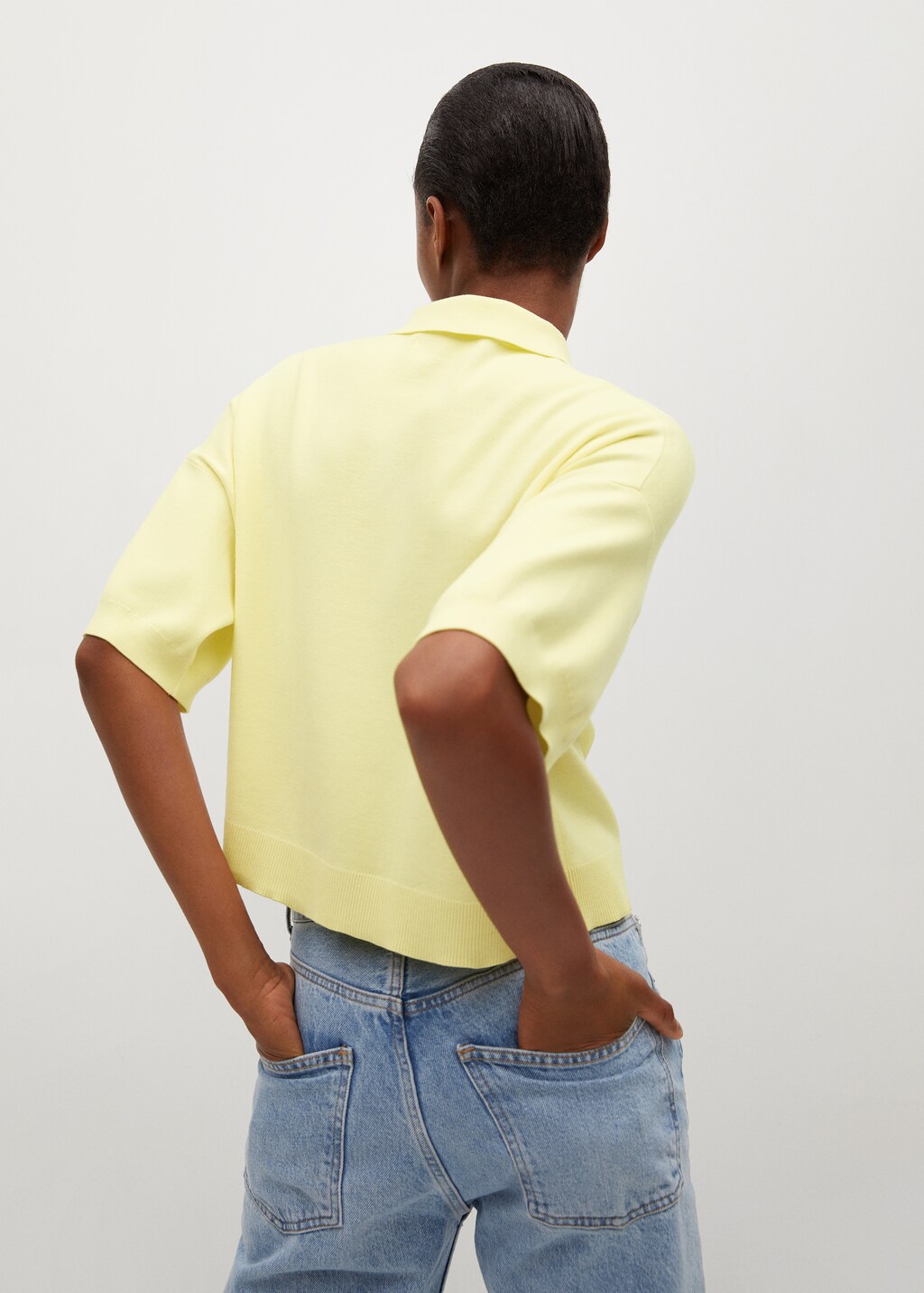 Crop oversized polo shirt - Reverse of the article