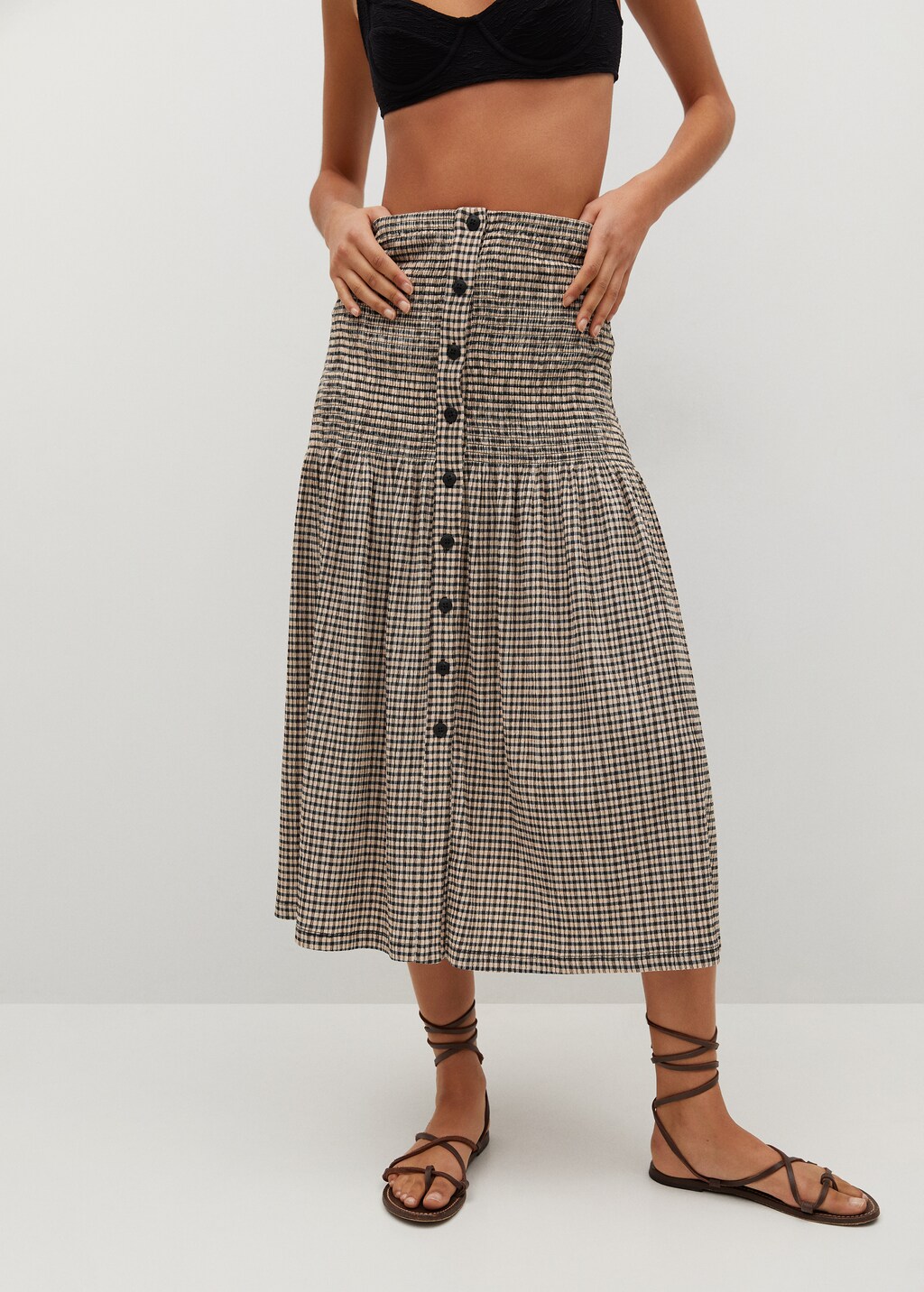 Gingham print skirt - Medium plane