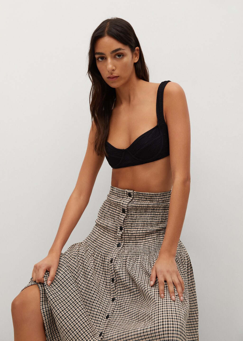 Gingham print skirt - Details of the article 2