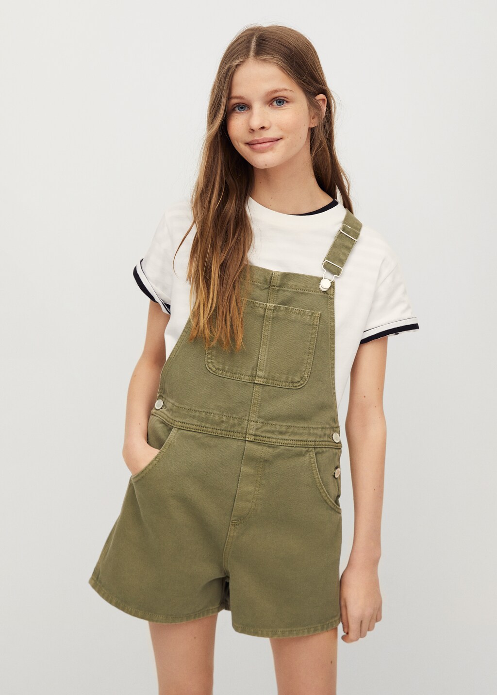 Short denim dungarees - Medium plane