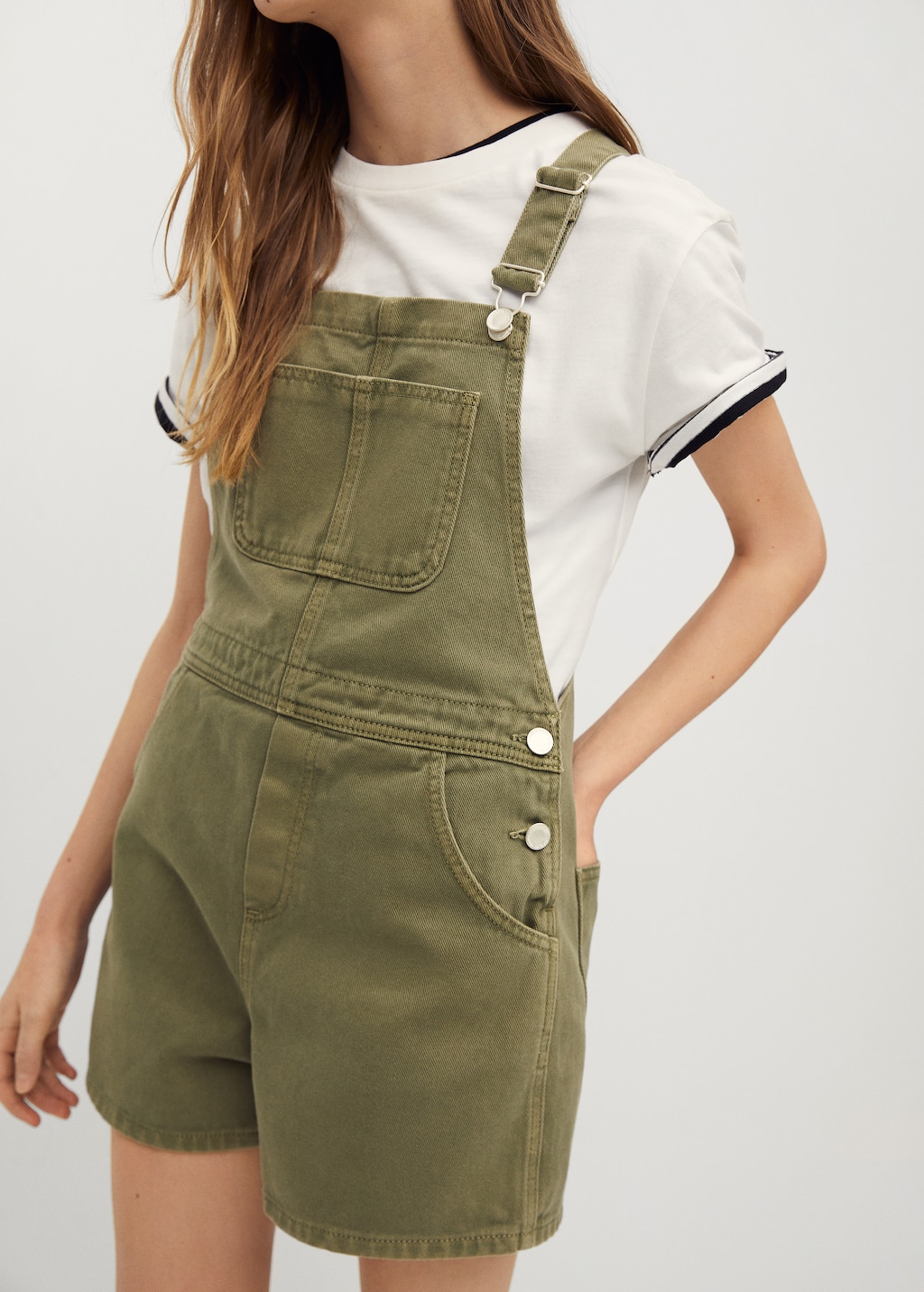 Short denim dungarees - Details of the article 1