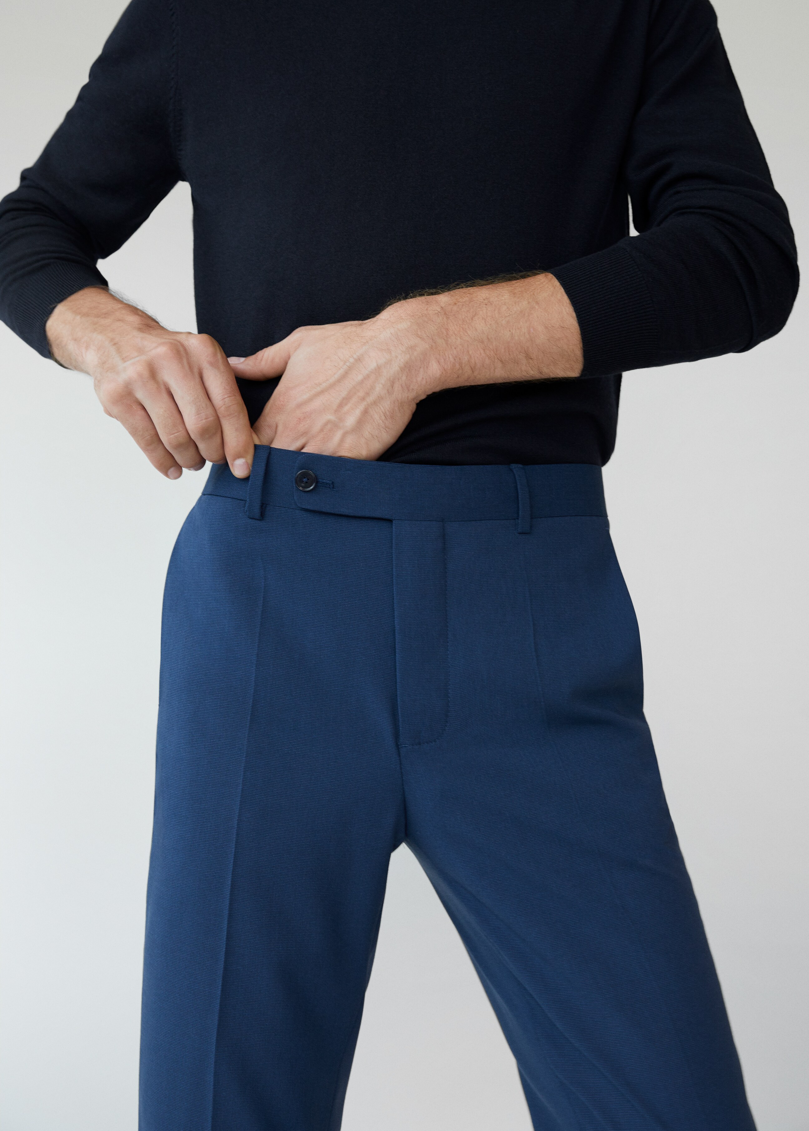 Oblekové kalhoty slim fit s mikro strukturou - Detail zboží 1