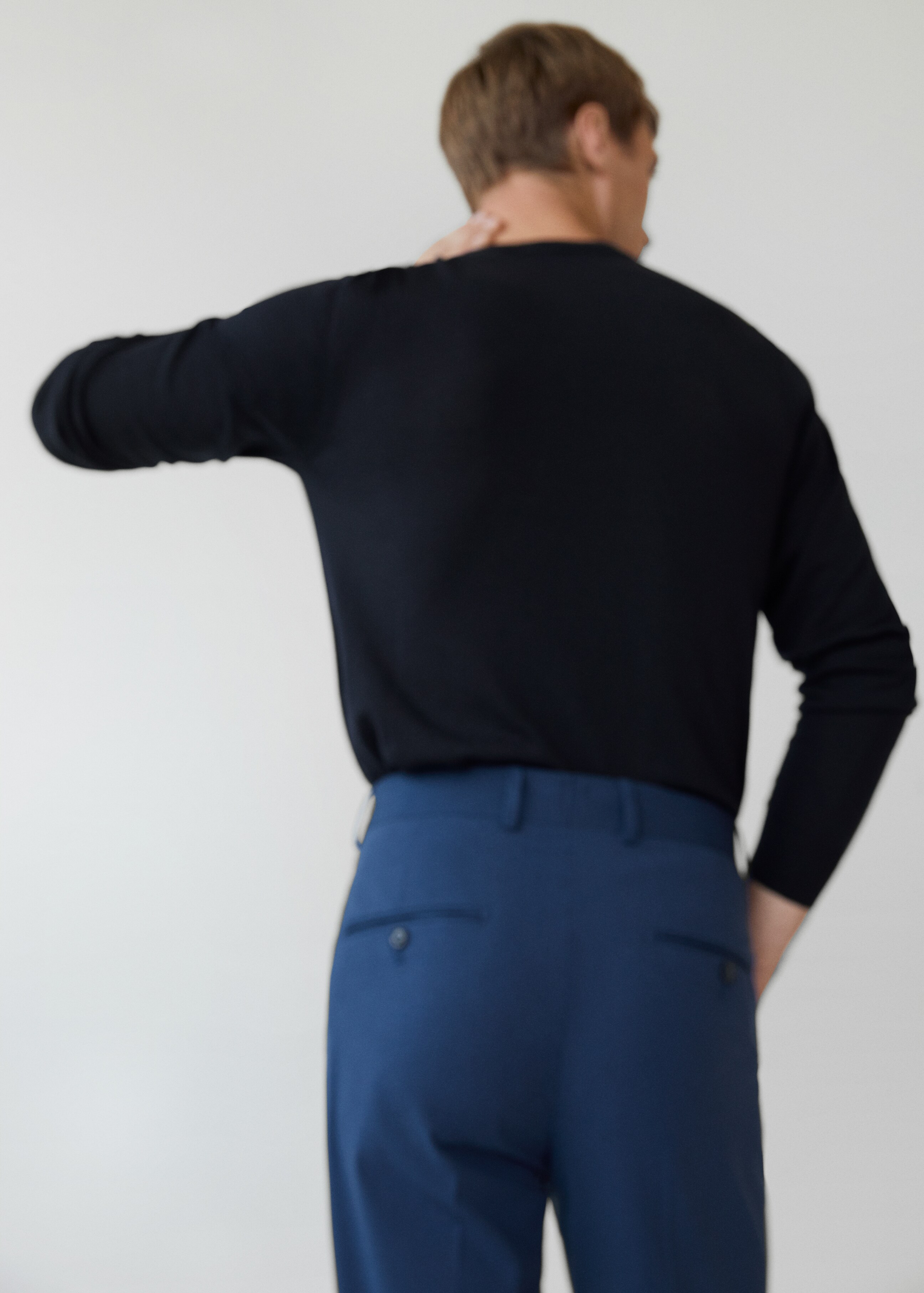 Oblekové kalhoty slim fit s mikro strukturou - Detail zboží 2