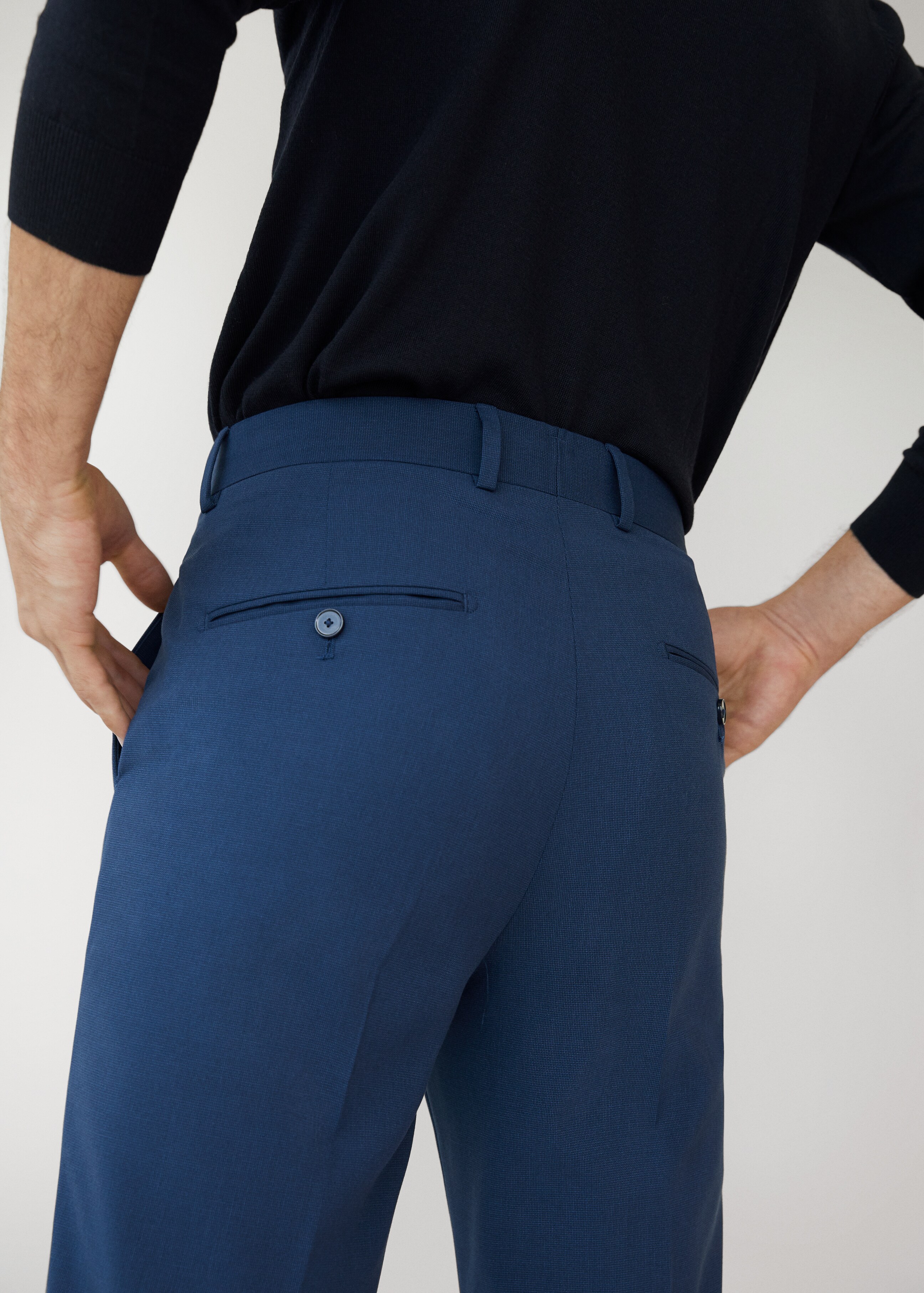 Oblekové kalhoty slim fit s mikro strukturou - Detail zboží 3