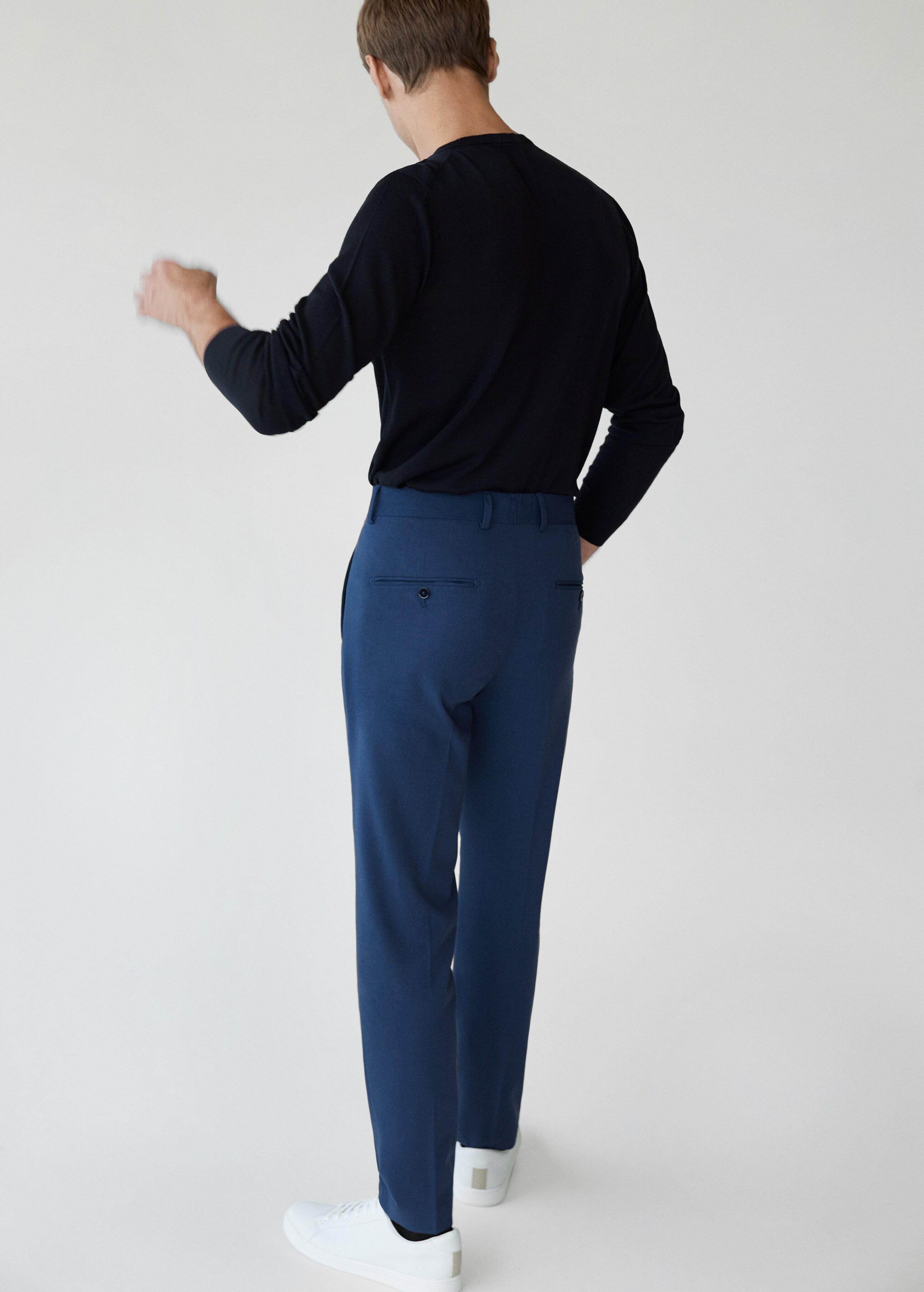 Oblekové kalhoty slim fit s mikro strukturou - Zadní strana zboží