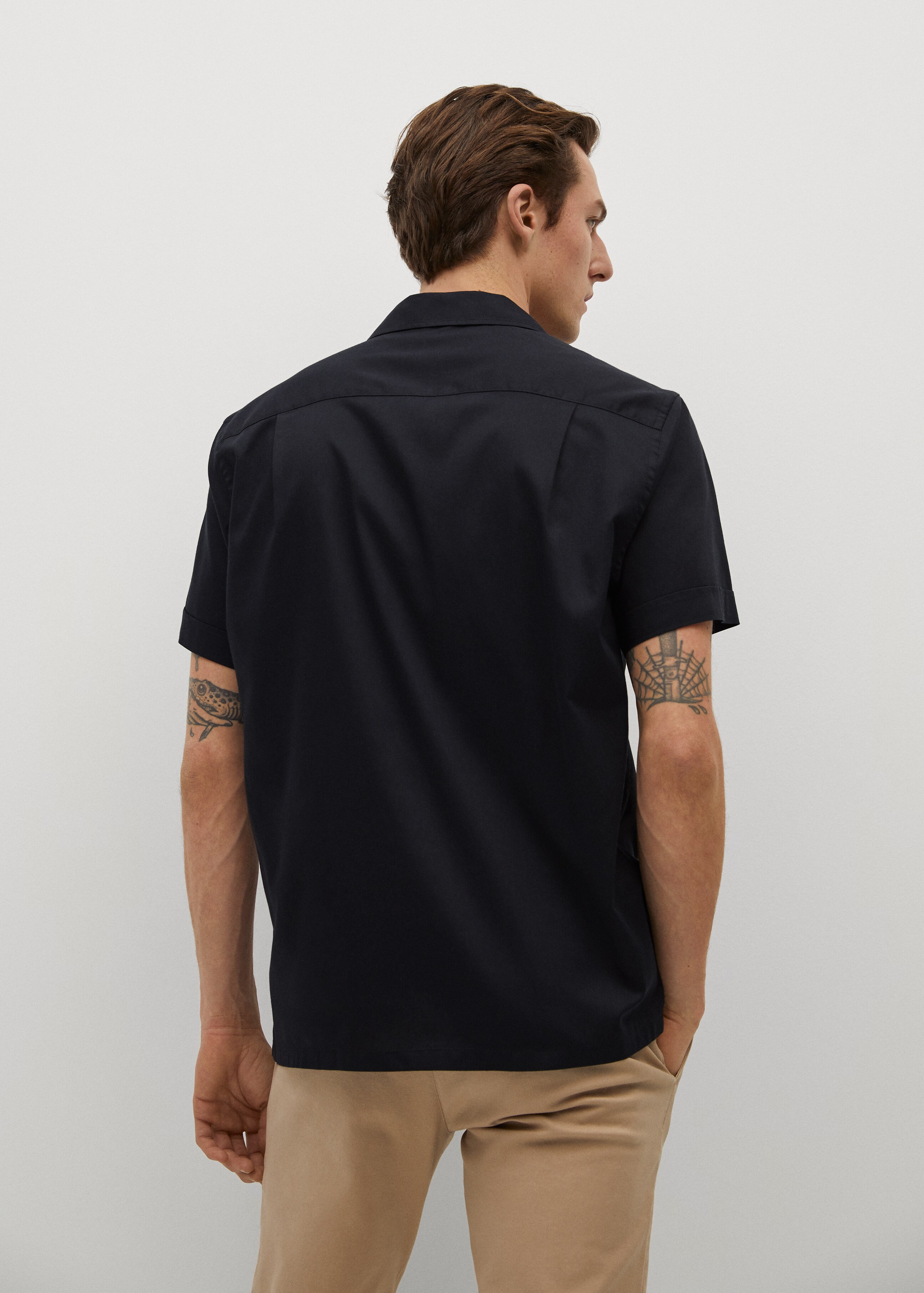 Regular-fit cotton lyocell shirt - Reverse of the article
