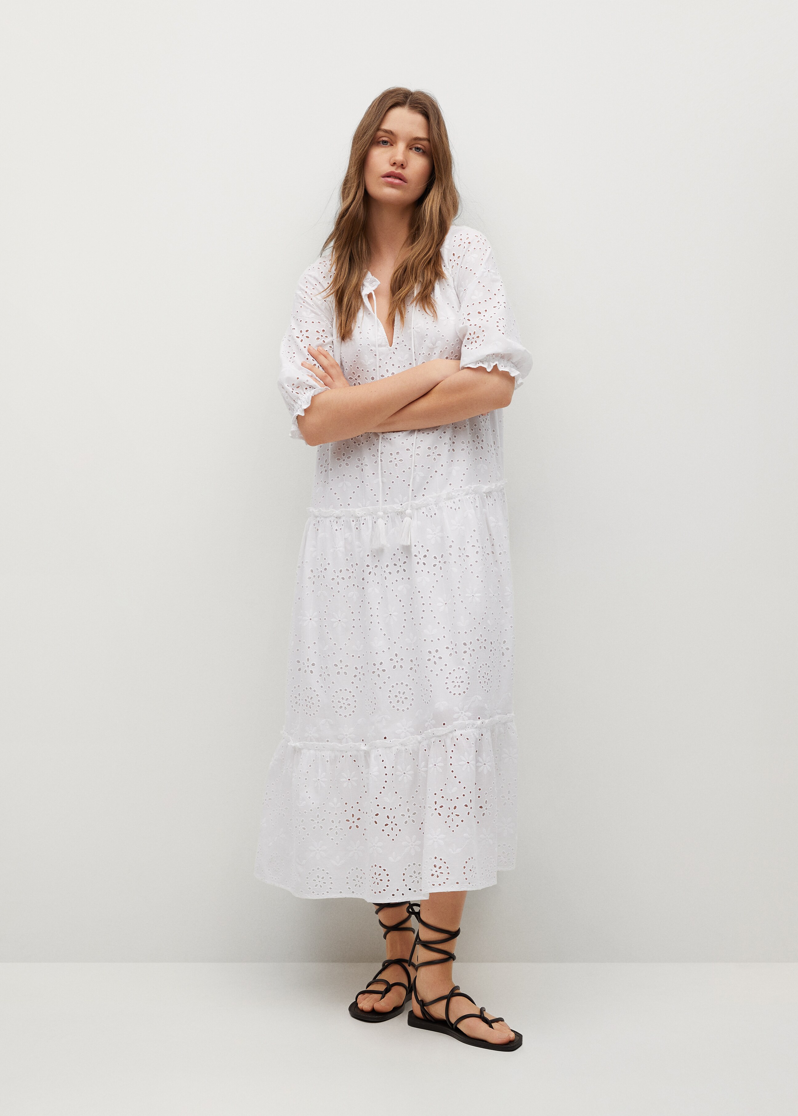 Broderie anglaise cotton dress - General plane