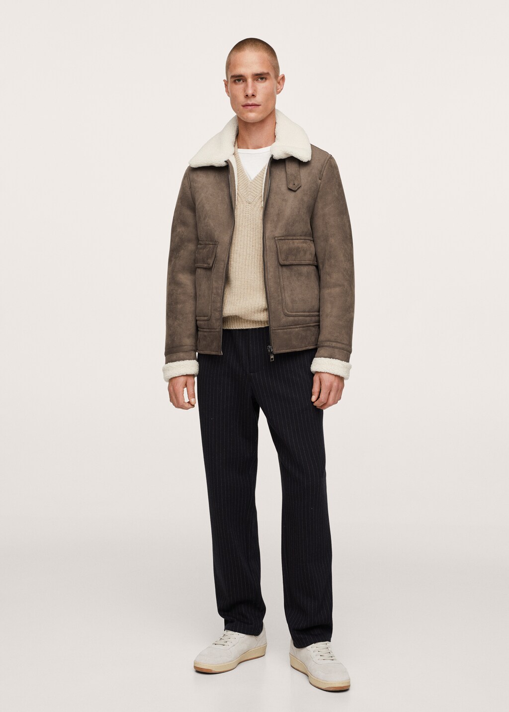 Shearling-lined aviator jacket - General plane