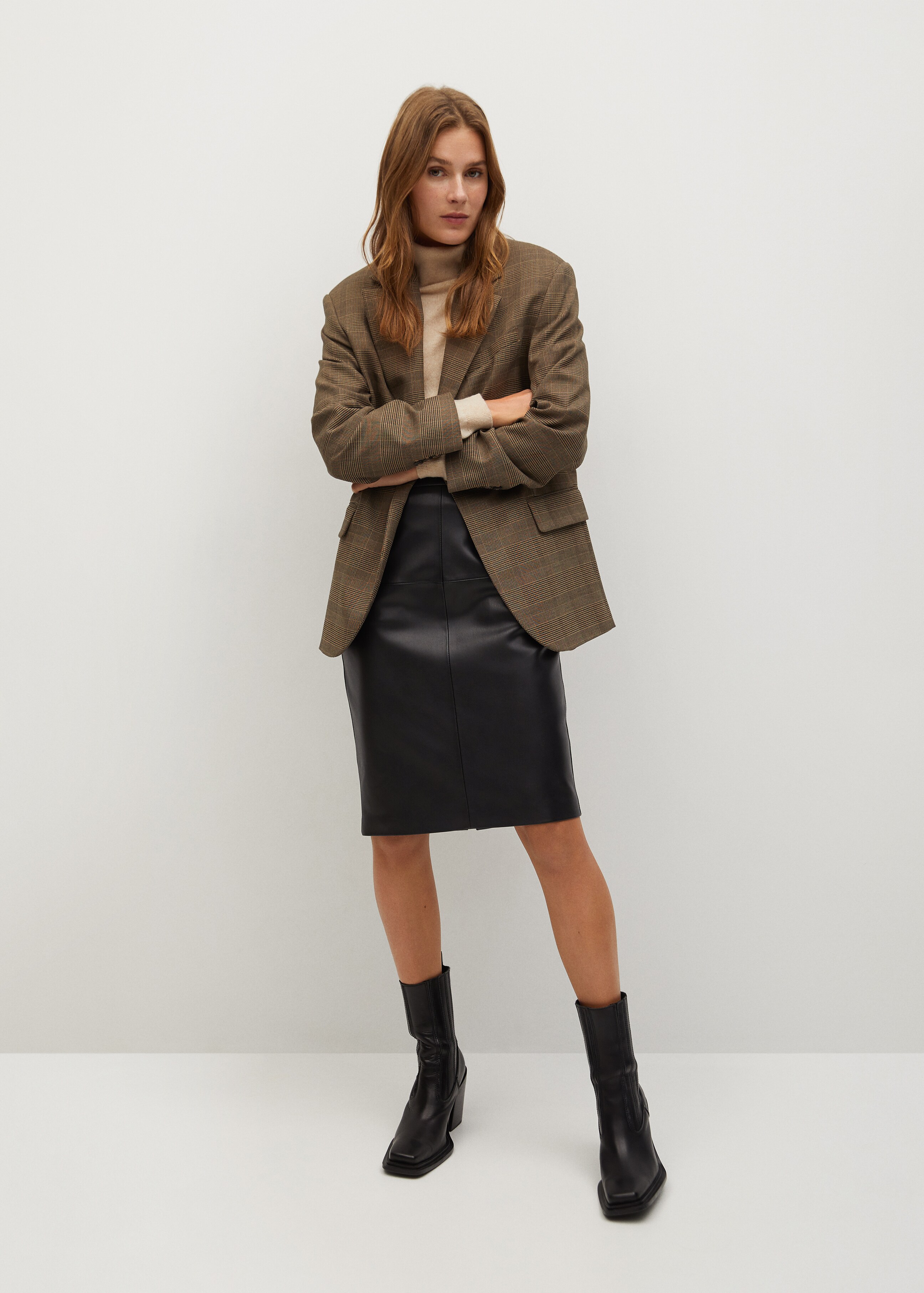 Faux-leather pencil skirt - General plane